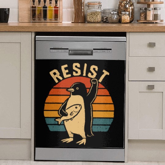 Funny Protest Against Tariffs Resist Penguin Dish Washer Covers