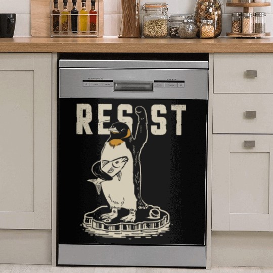 Funny Protest Against Tariffs Resist Penguin Dish Washer Covers