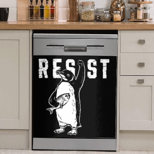 Funny Protest Against Tariffs Resist Penguin Dish Washer Covers