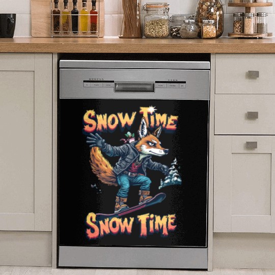 Snow Time Snowboarding Fox Adventure Artwork Dish Washer Covers