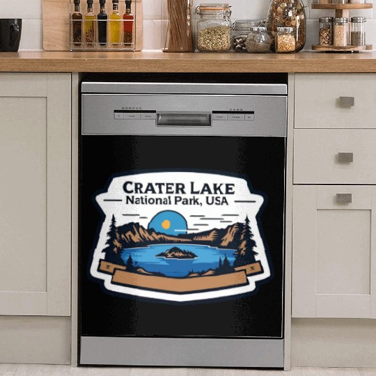 Crater Lake National Park Southern Oregon USA Logo Dish Washer Covers
