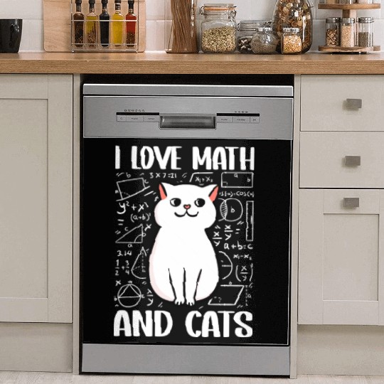 I love math and cats For mathematician math geek Dish Washer Covers