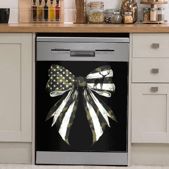 Coquette Bow Deer Hunting Camouflage US Flag Pride Dish Washer Covers