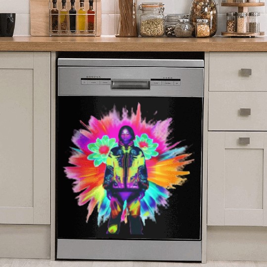 Y2K Bloom: Techwear Meets Luminescent Nature Dish Washer Covers