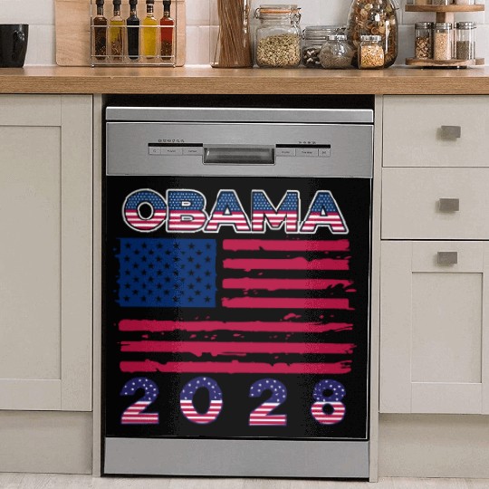 Obama 2028 Vintage Flag Patriotic Politics Protest Dish Washer Covers