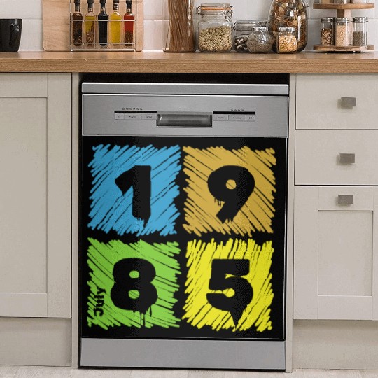 40th birthday Colorful Patches since 07/1985 Dish Washer Covers