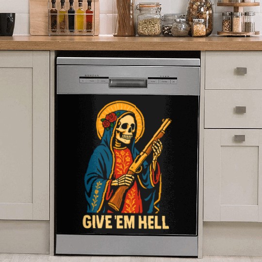 Give'em Hell Gothic Streetwear Dish Washer Covers