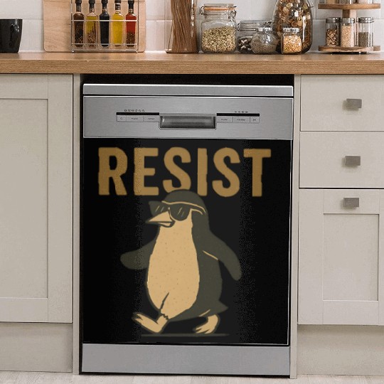 Resist Penguin Activism - Funny Protest Graphic Dish Washer Covers