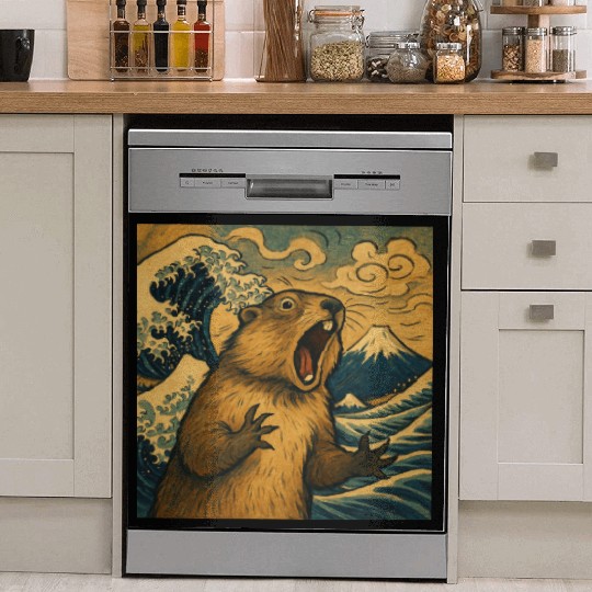 The Great Scream off Kanagawa – Marmot Overboard Dish Washer Covers