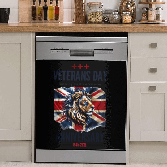 Patriotic British Veterans Lion Tribute Dish Washer Covers
