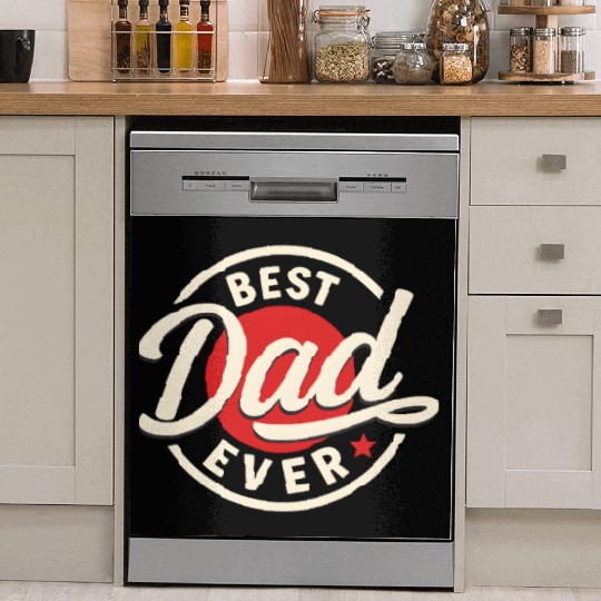 Best Dad Ever Vintage Style Father's Day Design Dish Washer Covers