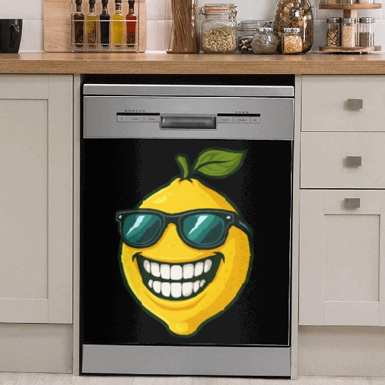 Cool lemon sunglasses summer fruit smile Dish Washer Covers