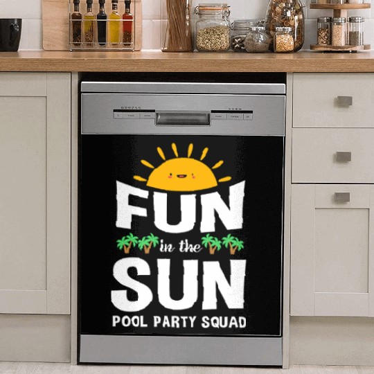 Pool Party Squad Summer Vacation Dish Washer Covers