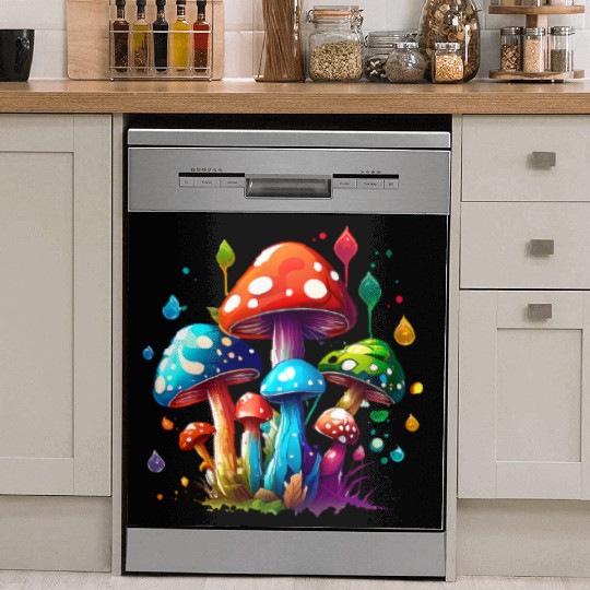 Nature's Psychedelic Mushrooms Dish Washer Covers