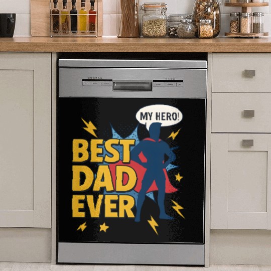 Best Dad ever superhero style Dish Washer Covers