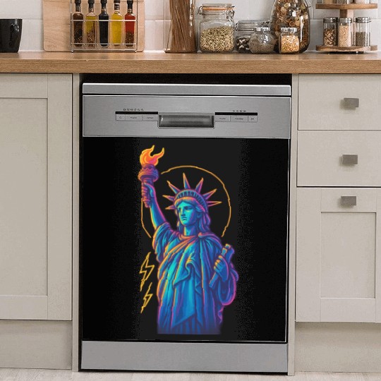 Statue of Liberty Neon Dish Washer Covers Design