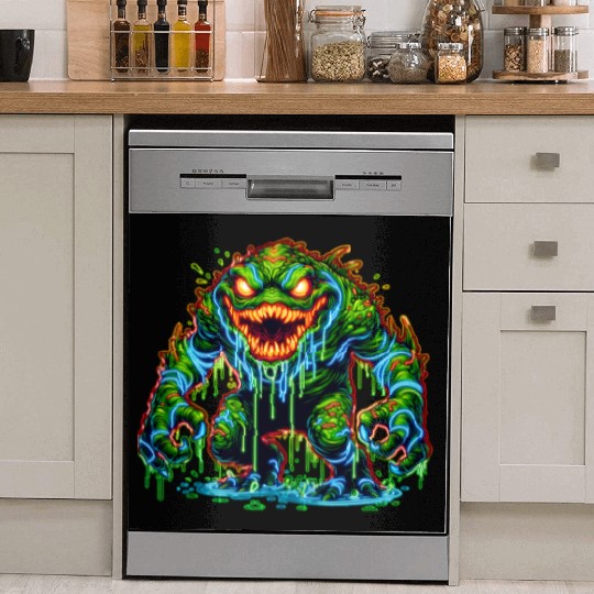 Neon Swamp Beast – Toxic Terror Dish Washer Covers