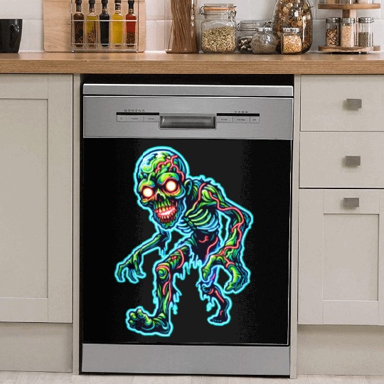Glowing Zombie Crawler – Toxic Neon Horror Dish Washer Covers