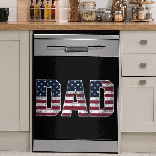 Vintage Dad Usa Flag ,American Daddy Father's Day Dish Washer Covers