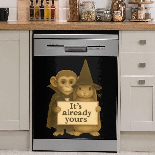 It's Already Yours - Witch Bunny & Vampire Monkey Dish Washer Covers