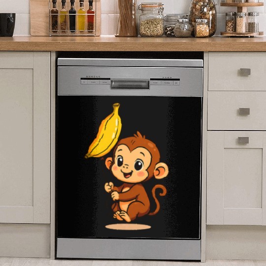 Little Monkey with an Inflatable Banana Dish Washer Covers