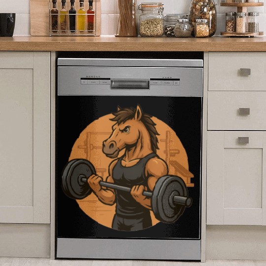 Horsepower Gains – Muscular Gym Horsa Design Dish Washer Covers