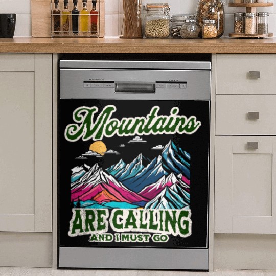 Mountains Are Calling Retro Adventure Dish Washer Covers
