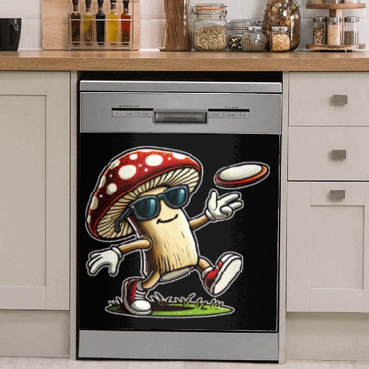 Funny Mushroom Disc Golf Cool Frisbee Player Dish Washer Covers