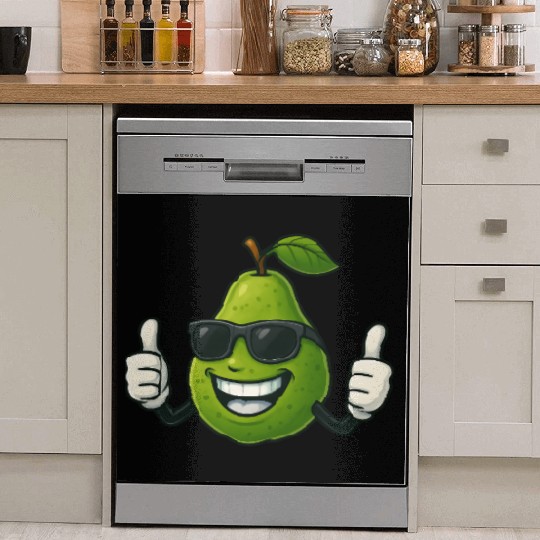 Cute cartoon pear guava fruit summer joy Dish Washer Covers