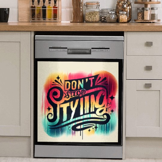 Vibrant Expressionist Typography Dish Washer Covers