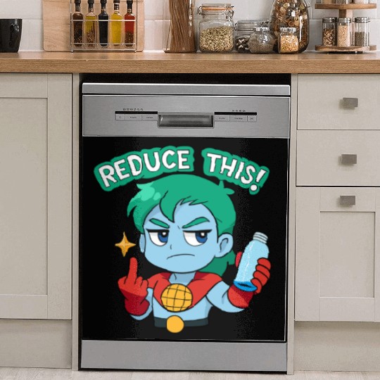 Chibi Style Captain Planet Reduce This!Design Dish Washer Covers