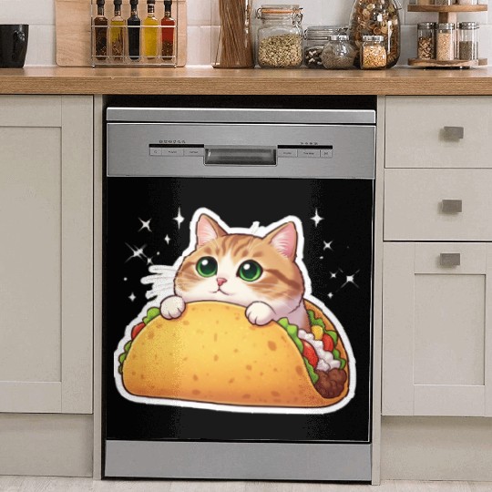 Taco Cat | Cute Kitty in a Taco | Purrfectly Tasty Dish Washer Covers