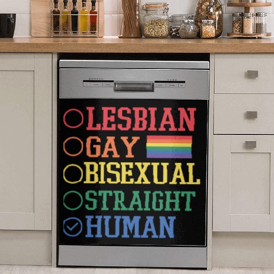 LGBT Lesbian gay bisexual straight human Dish Washer Covers