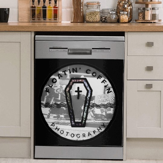 BlacknWhite Coffin Homeless Street Famiy Give Back Dish Washer Covers