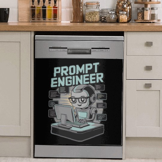 Prompt Engineer AI Robot Programmer Tech Nerd Dish Washer Covers