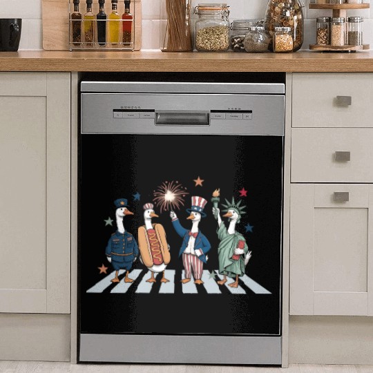 Patriotic Goose 4th of July Silly Goose Dish Washer Covers