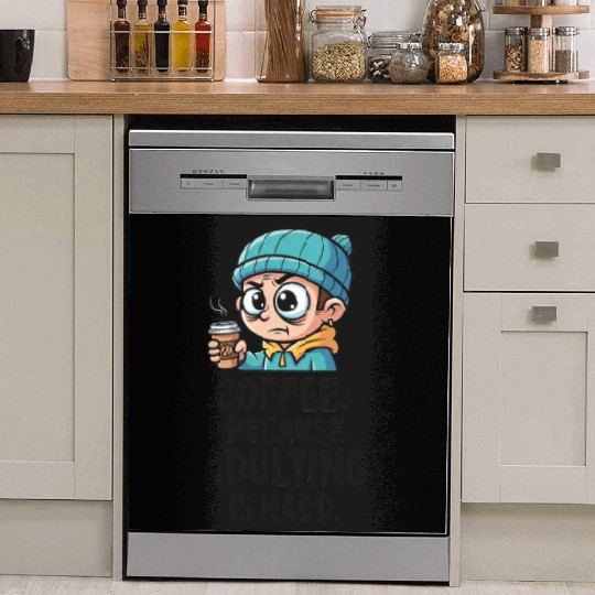 Coffee because adulting is hard Dish Washer Covers