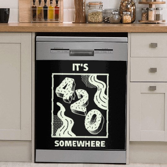 Abstract 3D Numeric Illustration Dish Washer Covers