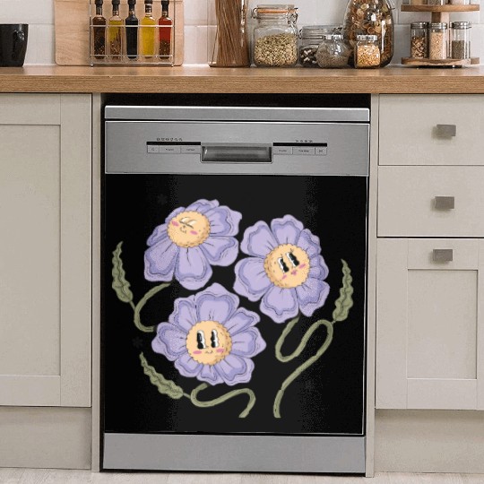 Positive Vibes – 90s Flower Power Design Dish Washer Covers