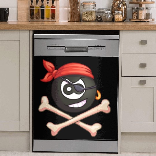 8-Ball Pirate (Pocket) (Jolly Roger style) Dish Washer Covers