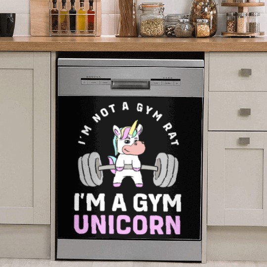 Workout Gym Unicorn Dish Washer Covers