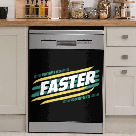 Faster Speed Stripes Retro Typography Dish Washer Covers