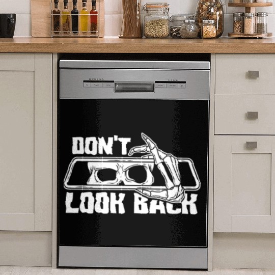 Don’t Look Back Skeleton Rearview Art Dish Washer Covers