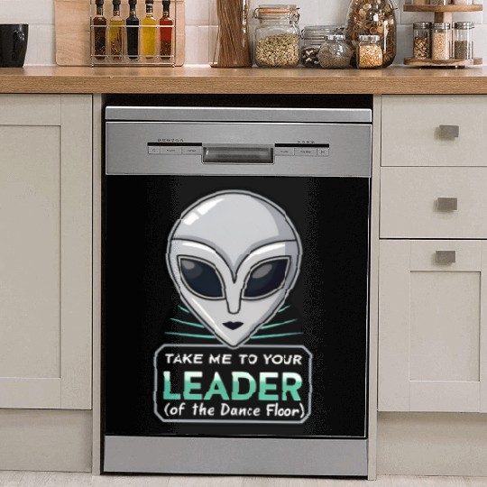 Take Me To Your Leader Alien Rave Retro 2000s Y2K Dish Washer Covers