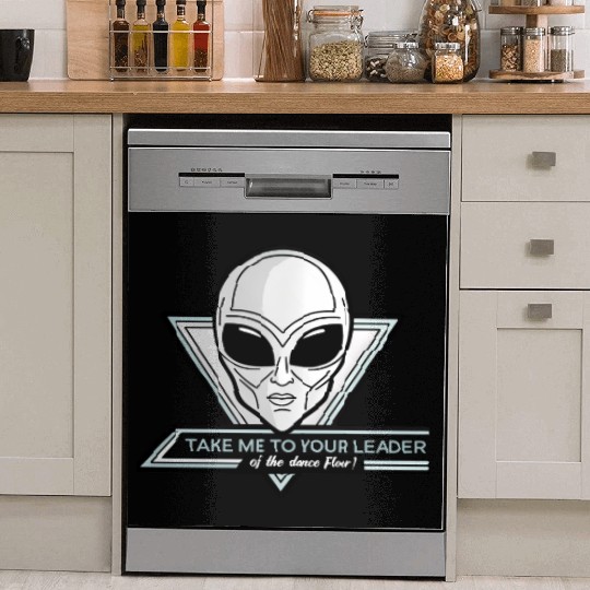 Take Me To Your Leader Alien Rave Retro 2000s Y2K Dish Washer Covers