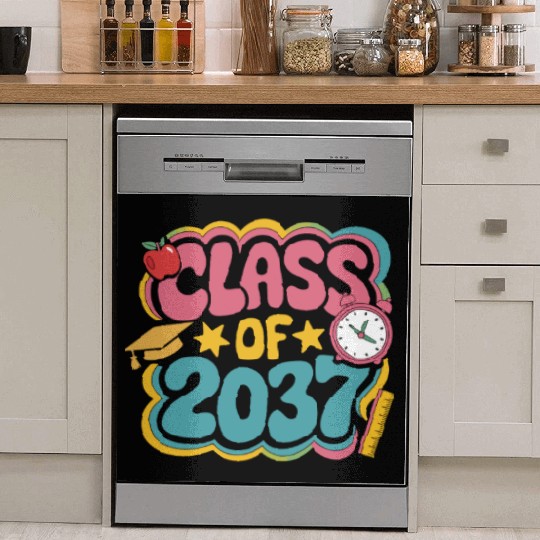Class of 2037 Grow With Me, groovy back to school Dish Washer Covers