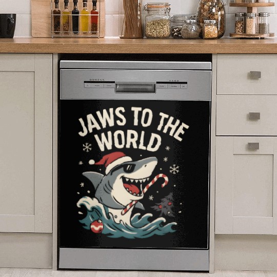 Jaws to the World – Christmas Shark Attack Dish Washer Covers