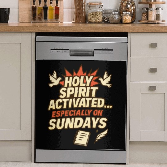 funny church saying, about Holy Spirit, and Sunday Dish Washer Covers