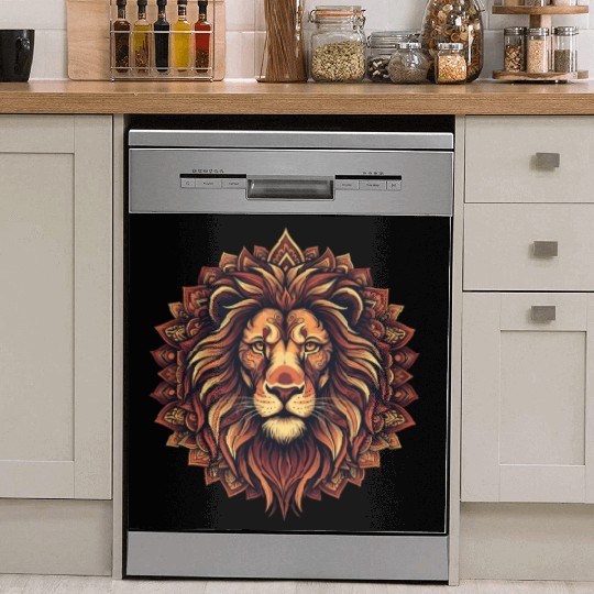 Majestic Lion Mandala Design Dish Washer Covers