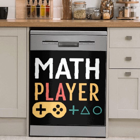 Math Gamer Player – Video Game Style Math Design Dish Washer Covers